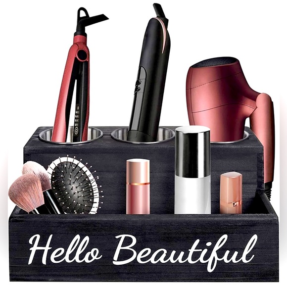 Storage & Organization Hello Beautiful Rustic Black Hair Dryer Holder